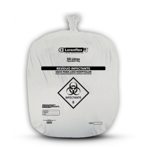 SACO INFECTANTE BRANCO LORENFLEX 50L C/ 100UN